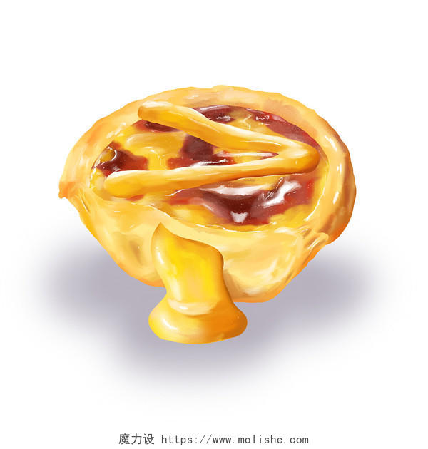 微立体食物蛋挞营养png素材插画